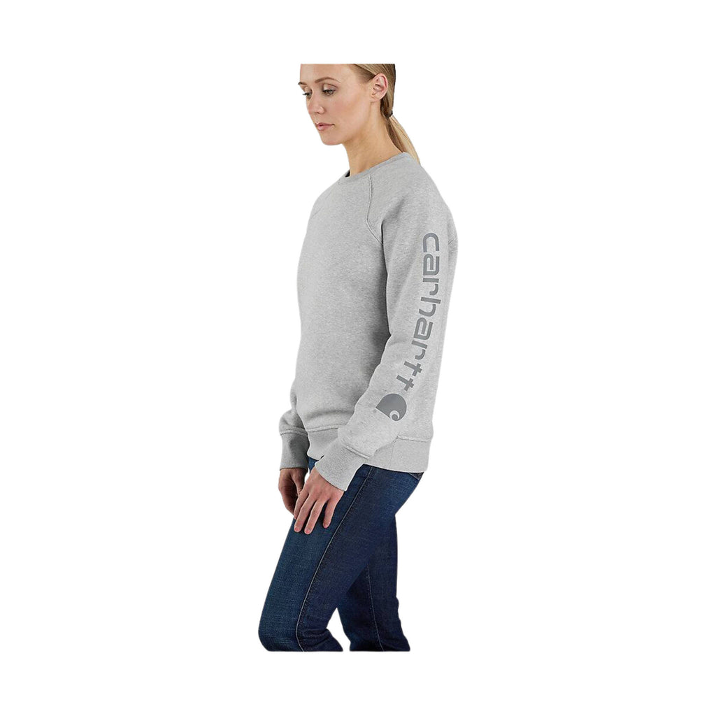 Carhartt Women's Relaxed Fit Graphic Crewneck Sweatshirt - Heather Grey - Lenny's Shoe & Apparel