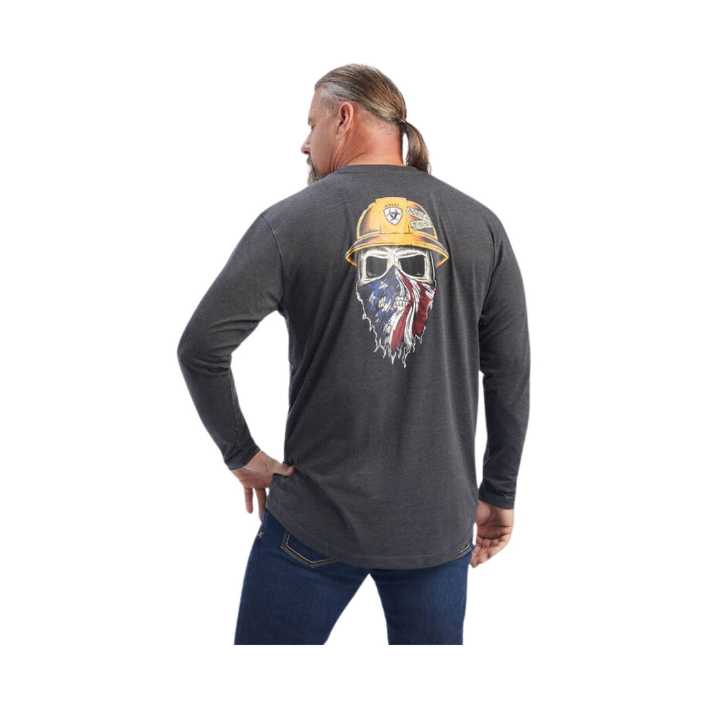 Ariat Men's Rebar Workman Born For This Long Sleeve T Shirt - Charcoal Heather - ONLINE STORE CREDIT/EXCHANGE ONLY - Lenny's Shoe & Apparel