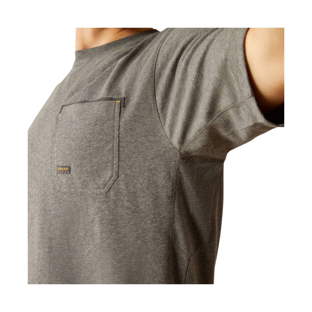 Ariat Men's Workman Beams T Shirt - Medium Charcoal Heather Grey - Lenny's Shoe & Apparel