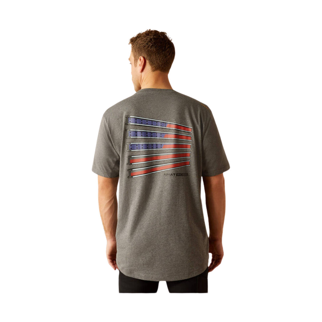 Ariat Men's Workman Beams T Shirt - Medium Charcoal Heather Grey - Lenny's Shoe & Apparel