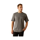 Ariat Men's Workman Beams T Shirt - Medium Charcoal Heather Grey - Lenny's Shoe & Apparel