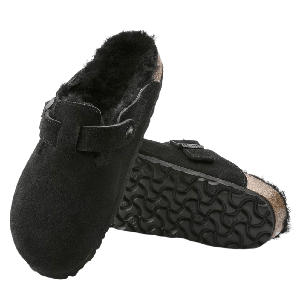 Birkenstock Boston Shearling - Black - Lenny's Shoe & Apparel