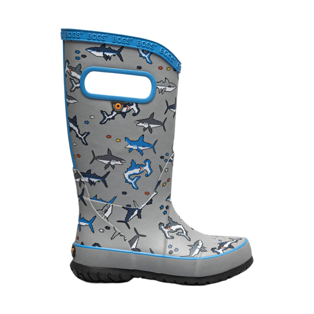 Bogs Kids' Pixel Shark Rain Boots - Gray Multi - Lenny's Shoe & Apparel