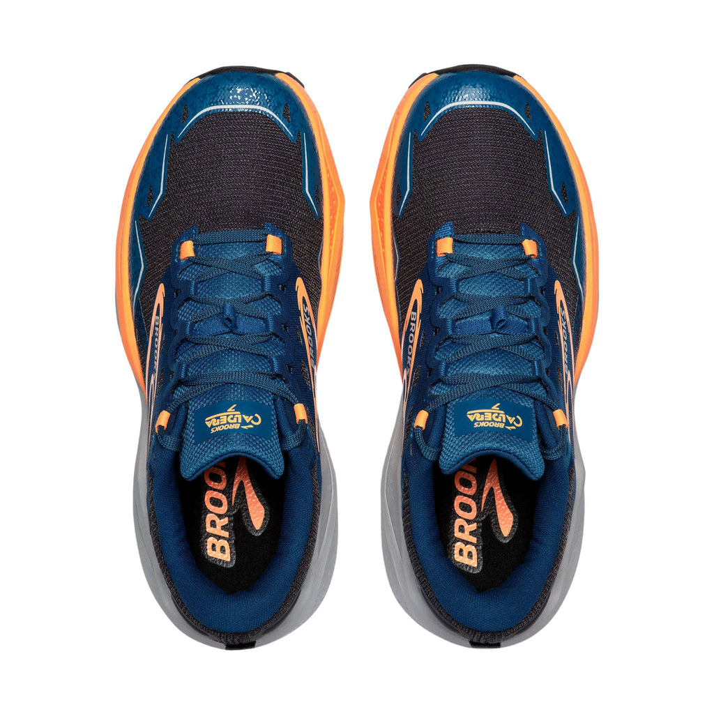 Brooks Men's Caldera 7 Trail Running Shoe - Ebony/Blue Sapphire/Orange - Lenny's Shoe & Apparel