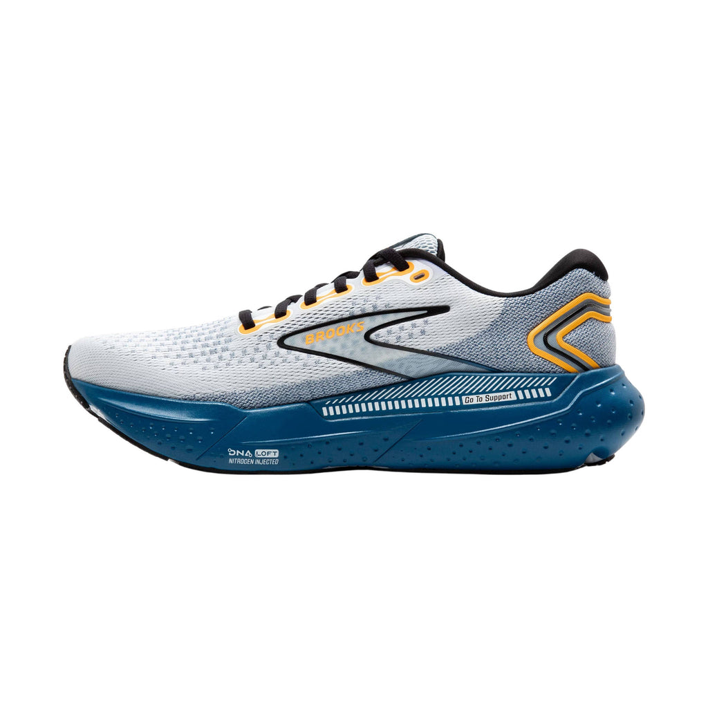 Brooks Men's Glycerin GTS 21 Road Running Shoes - White/Sapphire/Orange - Lenny's Shoe & Apparel