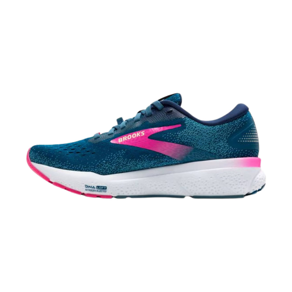 Brooks Women's Ghost 16 GTX Road Running Shoes - Moroccan Blue/Pink/Yellow - Lenny's Shoe & Apparel