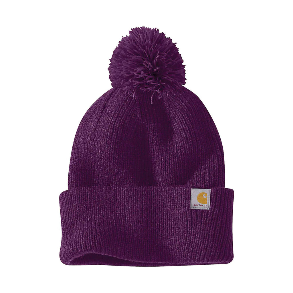 Carhartt Knit Pom - Pom Cuffed Beanie - Eggplant - Lenny's Shoe & Apparel