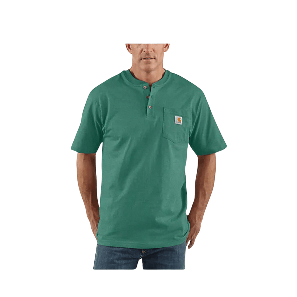 Carhartt Men's Workwear Short Sleeve Henley - North Woods Heather FINAL SALE - Lenny's Shoe & Apparel