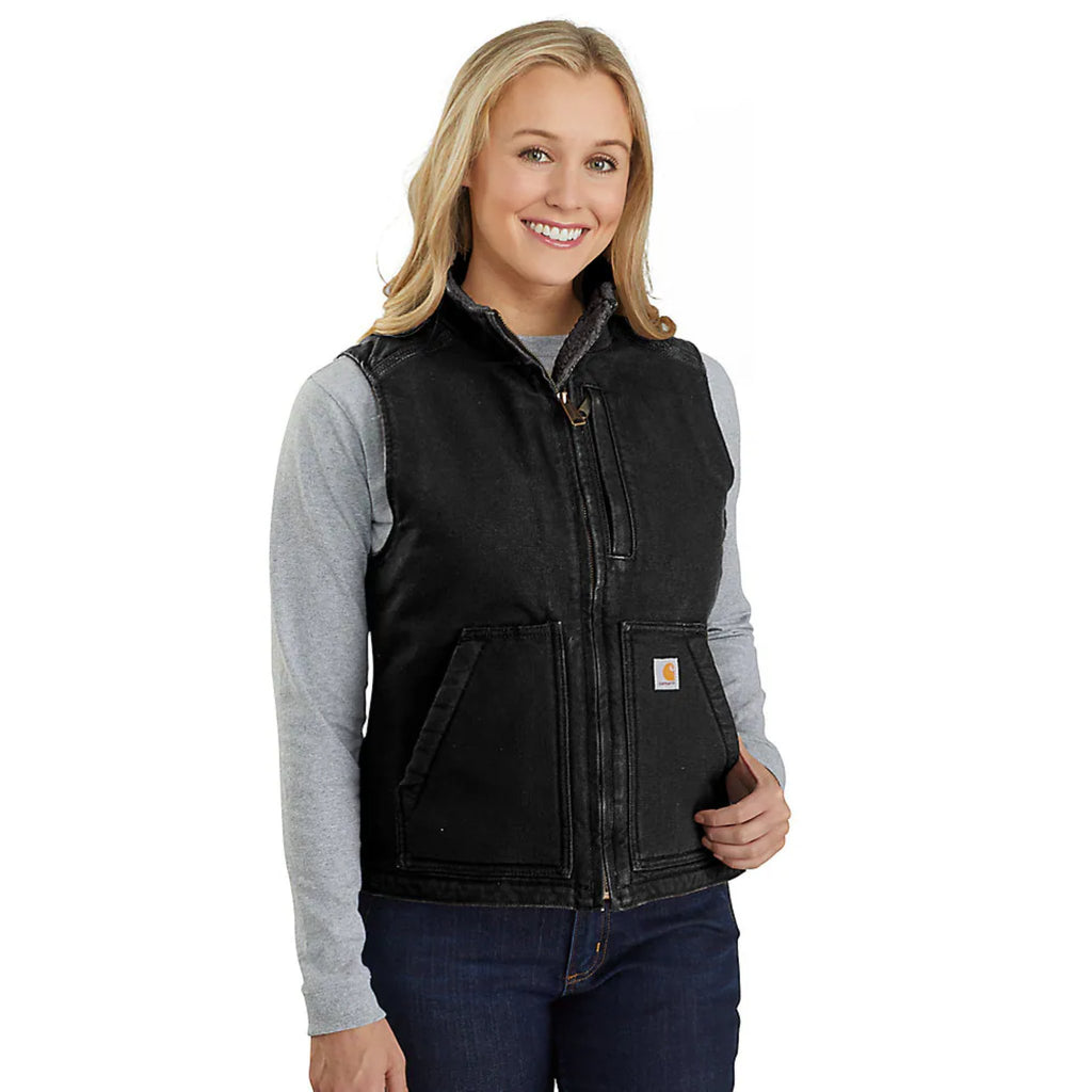 Carhartt Women's Sherpa Lined Vest Relaxed Fit - Black - Lenny's Shoe & Apparel