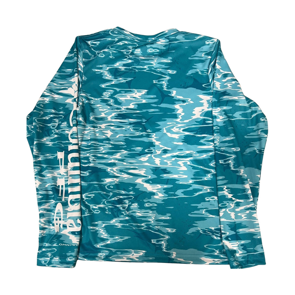 Columbia Kids' Super Terminal Tackle Long Sleeve Shirt - Ocean Teal Ripples - Lenny's Shoe & Apparel