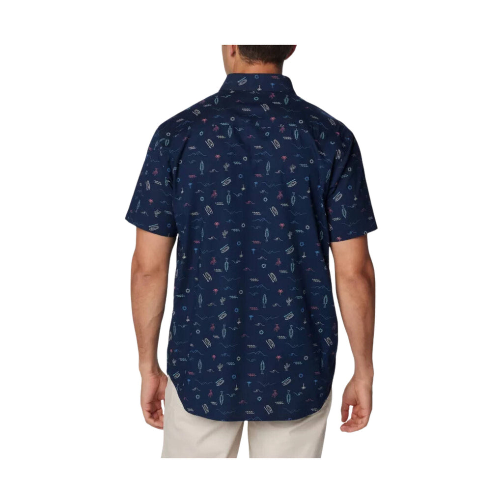 Columbia Men's Rapid Rivers Printed Short Sleeve - Collegiate Navy - Lenny's Shoe & Apparel