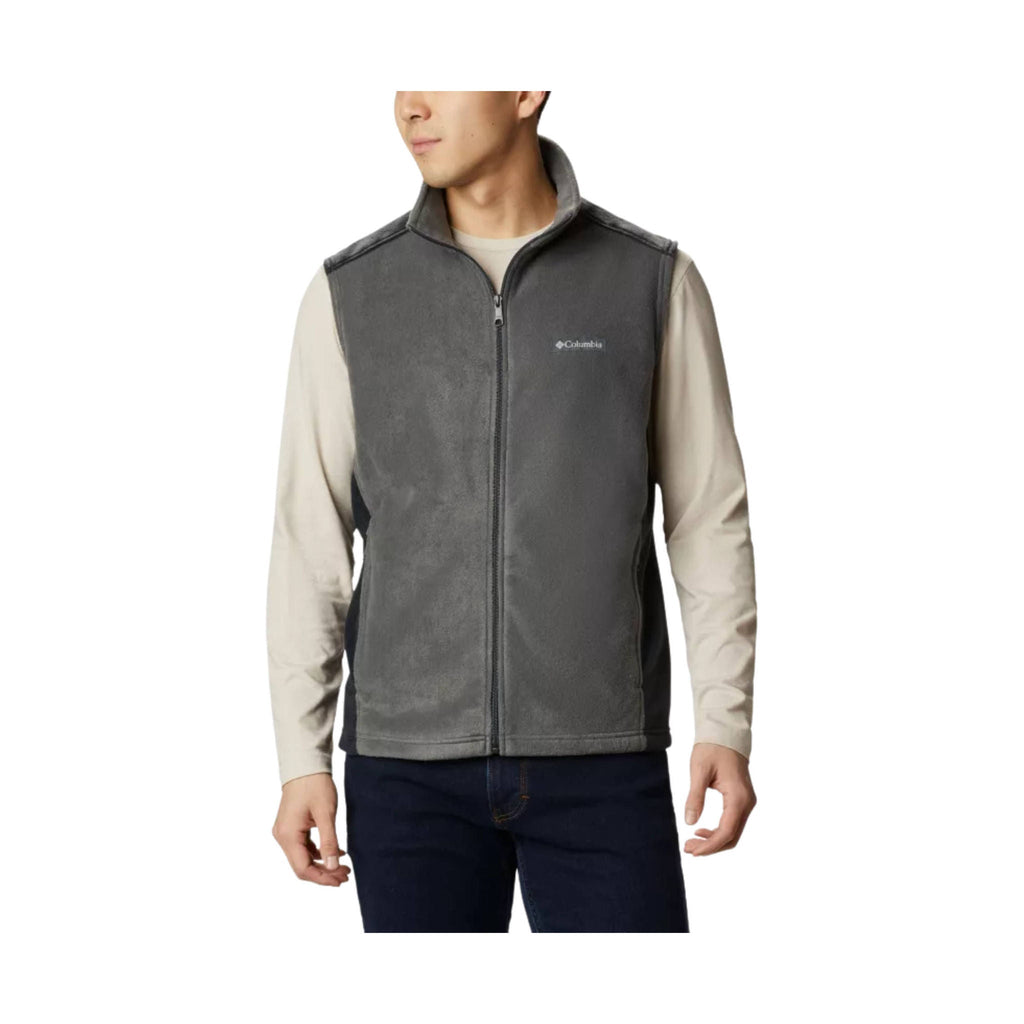 Columbia Men's Steens Mountain Fleece Vest - Grill/Black - ONLINE STORE CREDIT/EXCHANGE ONLY - Lenny's Shoe & Apparel