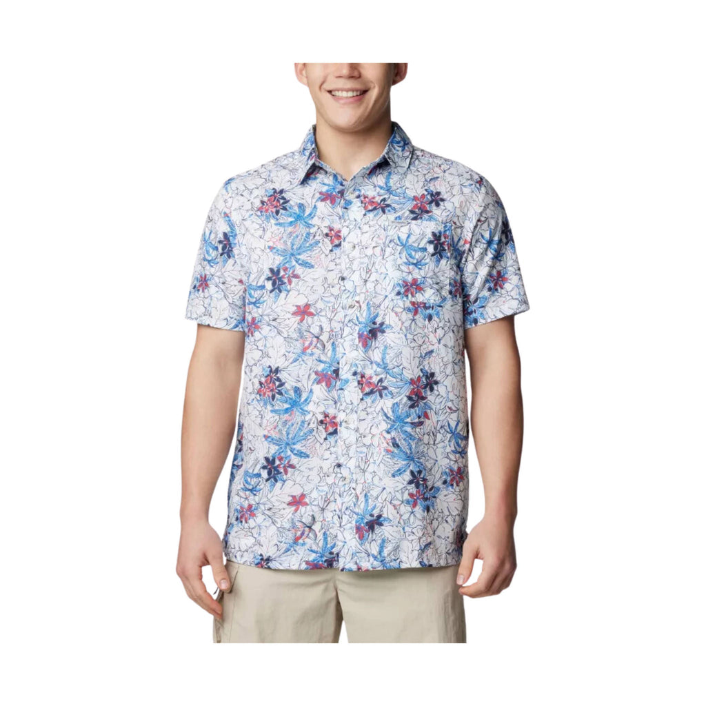 Columbia Men's Super Slack Tide Camp Shirt - White Palmeria - Lenny's Shoe & Apparel