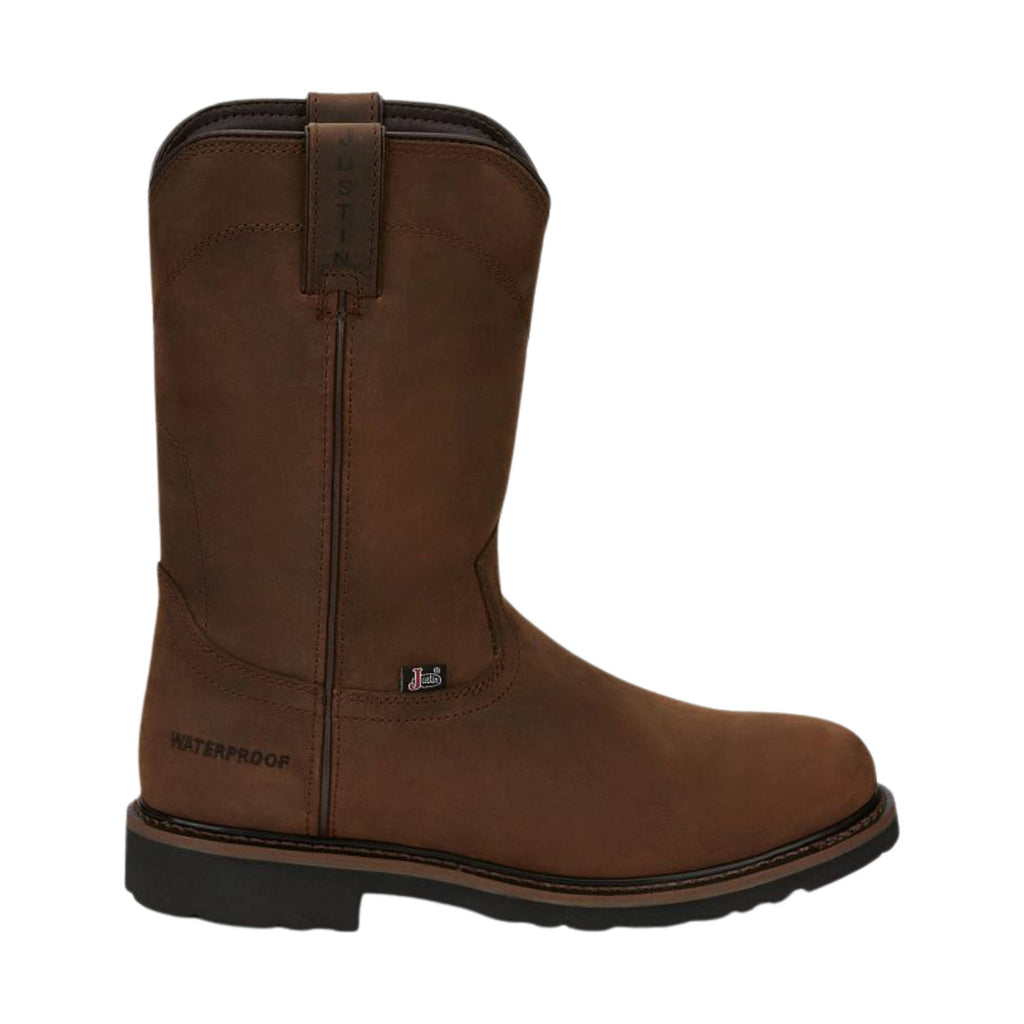 Justin Men's 11 Inch Drywall Wyoming Waterproof Soft Toe Work Boots - Brown - Lenny's Shoe & Apparel