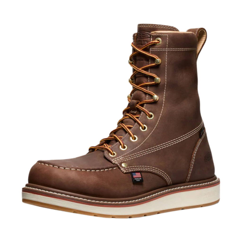 KEEN Utility Men's Liberty 8 Inch Waterproof Carbon Toe Work Boots - Chestnut/Gum - Lenny's Shoe & Apparel