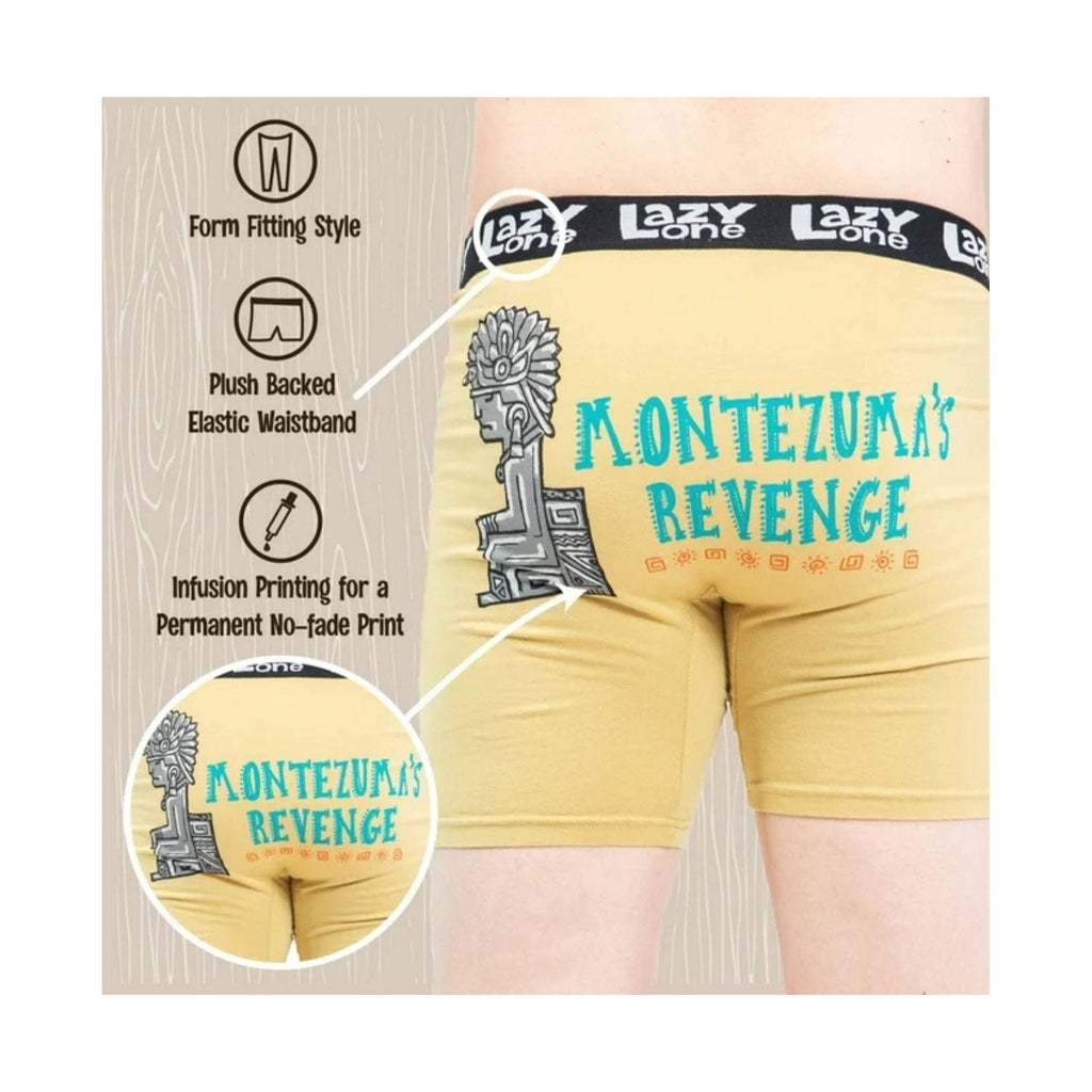 Lazy One Men's Montezuma Revenge Boxer Briefs - Yellow/ Blue/ Black - Lenny's Shoe & Apparel