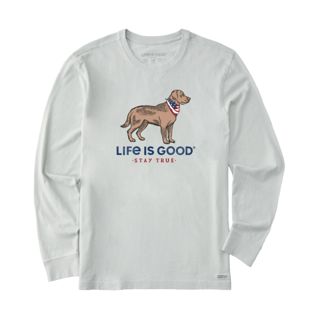 Life Is Good Men's Stay True Dog Long Sleeve Crusher Tee - Fog Gray FINAL SALE - Lenny's Shoe & Apparel