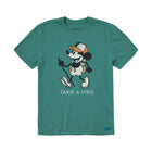 Life Is Good Men's Steamboat Willie Take A Hike Crusher Tee - Spruce Green FINAL SALE - Lenny's Shoe & Apparel