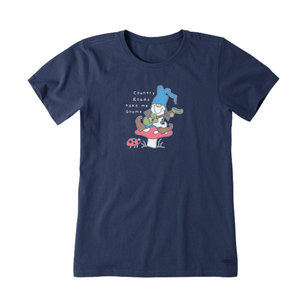 Life Is Good Women's Gnome Country Roads Crusher Lite Tee - Darkest Blue FINAL SALE - Lenny's Shoe & Apparel