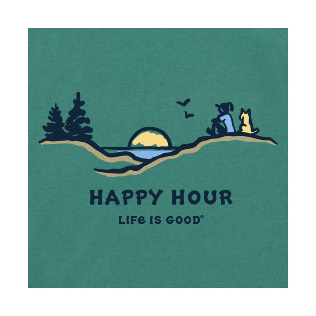 Life Is Good Women's Jackie Happy Hour Pines Crusher Vee - Spruce Green - Lenny's Shoe & Apparel