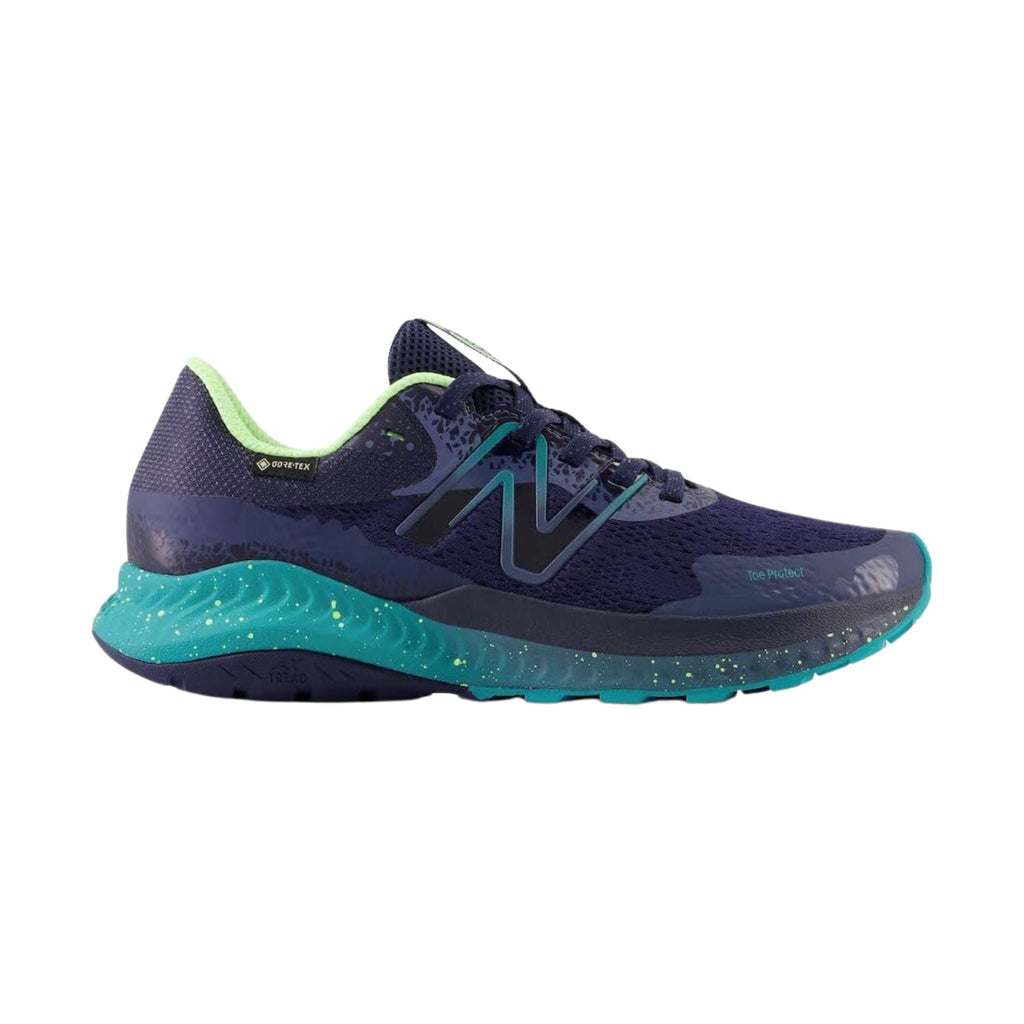 New Balance Women's Dynasoft Nitrel V5 GTX Trail Running Shoes - Natural Indigo/Electric Teal/Bleached Lime Glo - Lenny's Shoe & Apparel