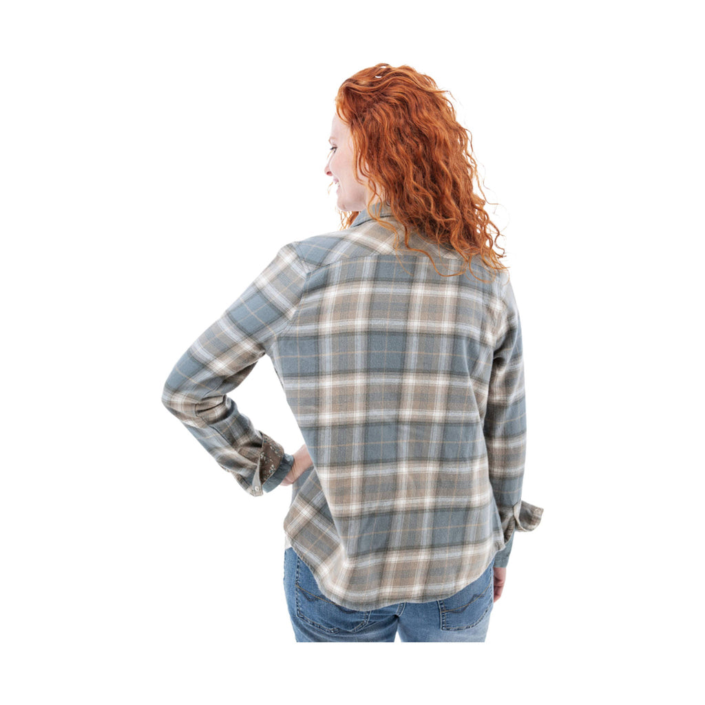 Old Ranch Women's Aveline Organic Flannel Shirt - Smoke Blue - ONLINE STORE CREDIT/EXCHANGE ONLY - Lenny's Shoe & Apparel