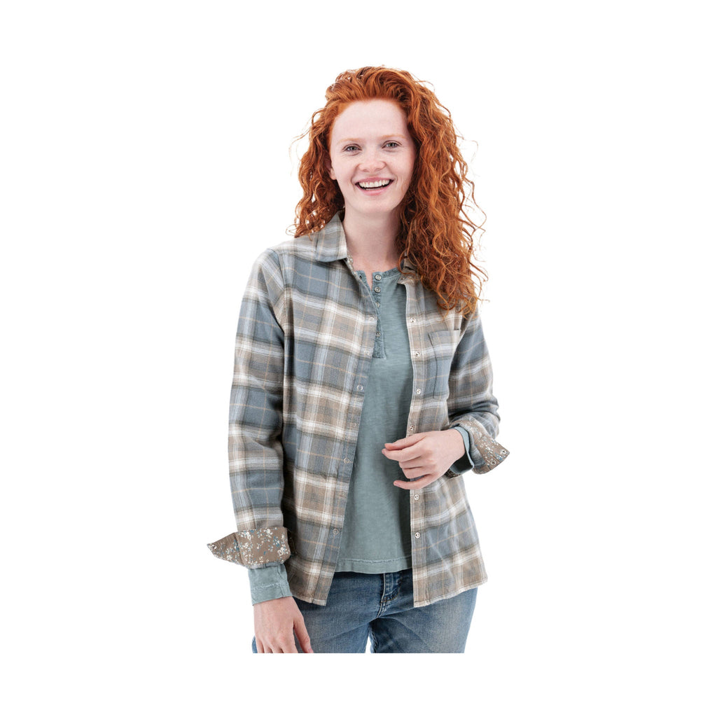 Old Ranch Women's Aveline Organic Flannel Shirt - Smoke Blue - ONLINE STORE CREDIT/EXCHANGE ONLY - Lenny's Shoe & Apparel