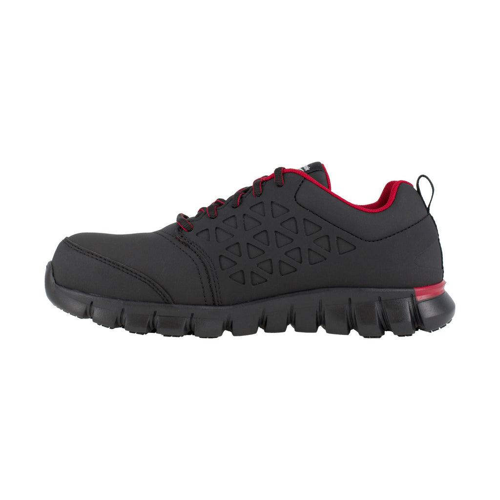 Reebok Work Men's Sublite Cushion Athletic Composite Toe Work Shoes - Black/Red - Lenny's Shoe & Apparel