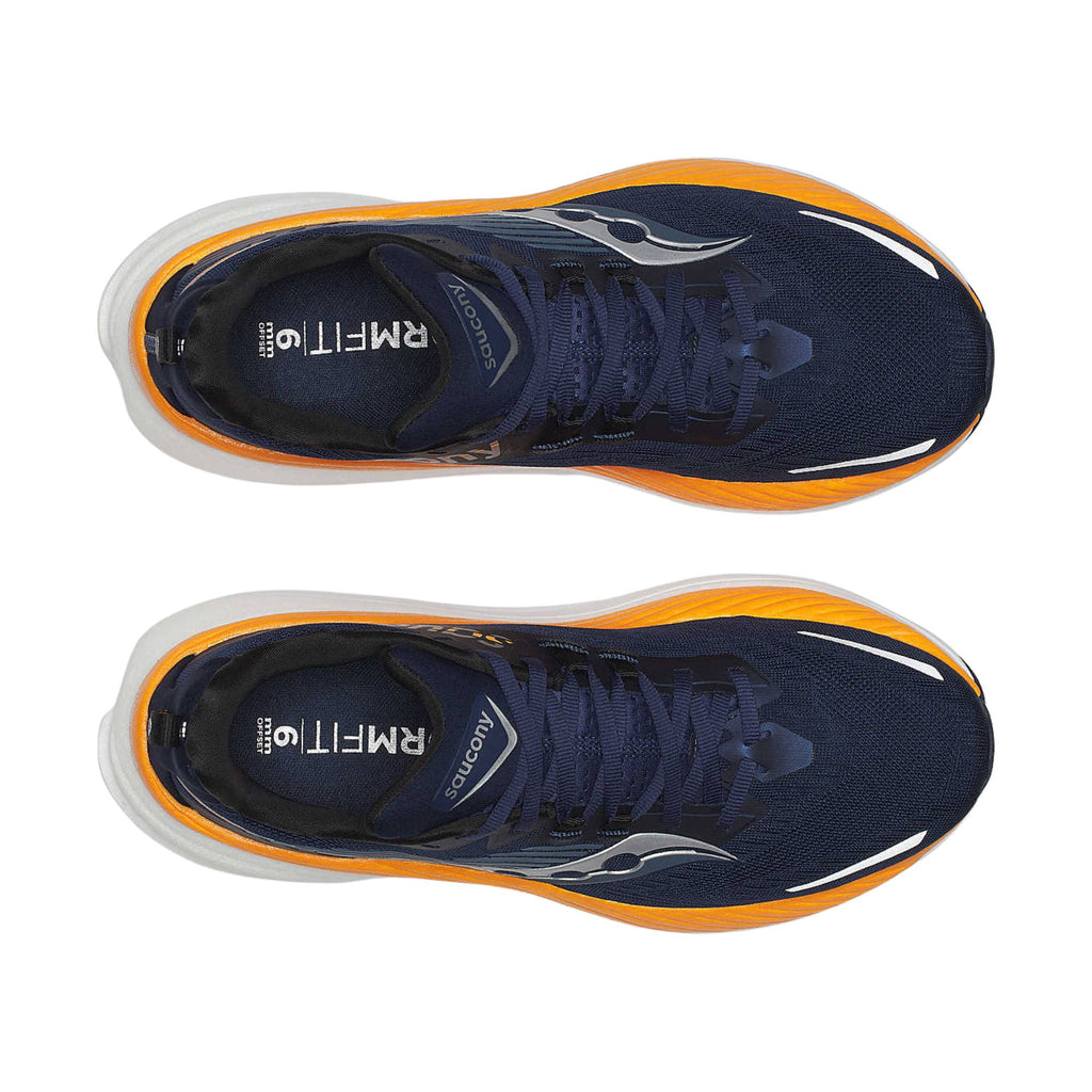 Saucony Men's Hurricane 24 Running Shoes - Navy/Peel - Lenny's Shoe & Apparel