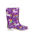 Western Chief Kids' Rainbow Unicorn Lighted Rain Boot - Purple - Lenny's Shoe & Apparel