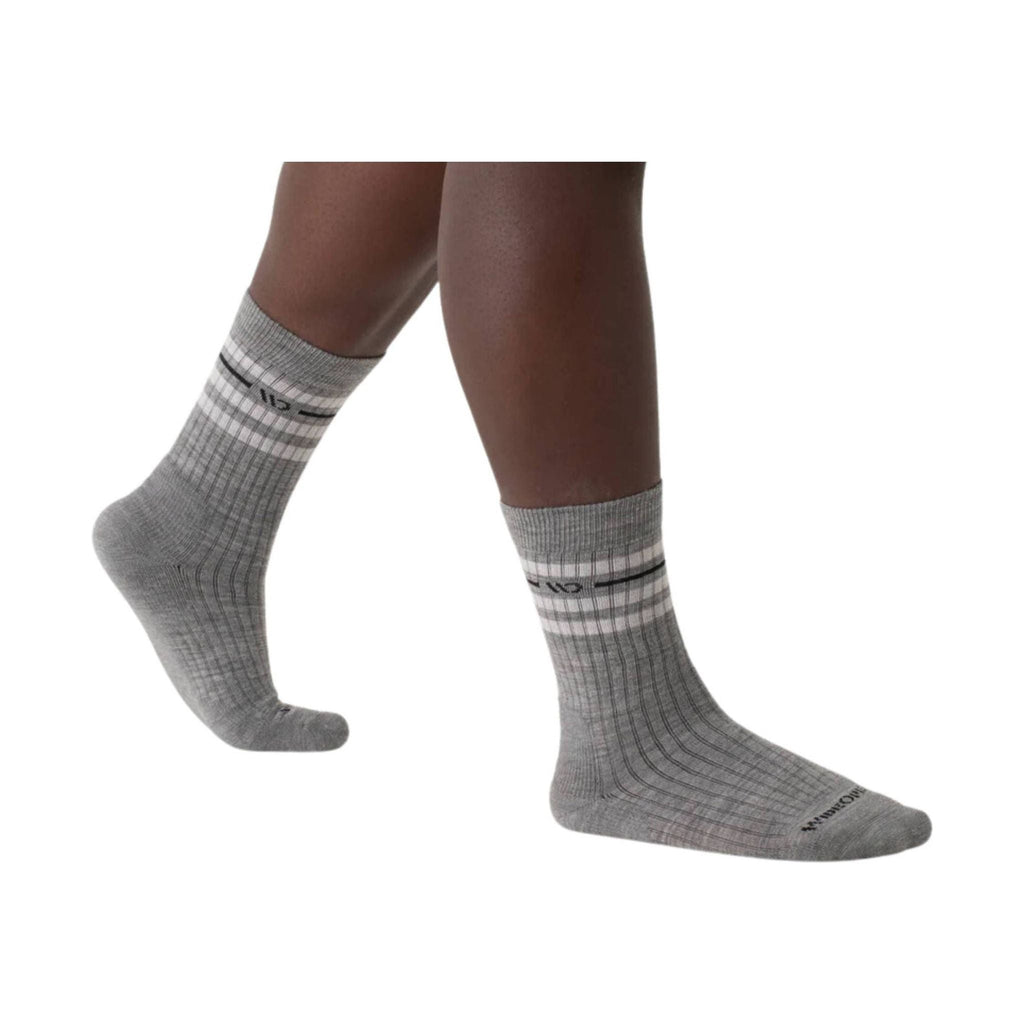 Wide Open Men's Vintage Stripe Cushioned Crew Socks - Light Gray - Lenny's Shoe & Apparel