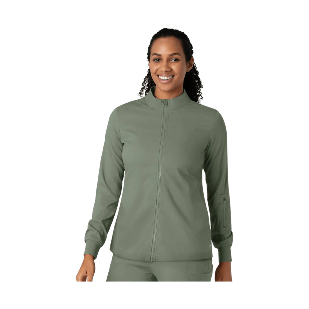 Wonder Wink Women's Warm Up Scrub Jacket - Sage Heather - Lenny's Shoe & Apparel