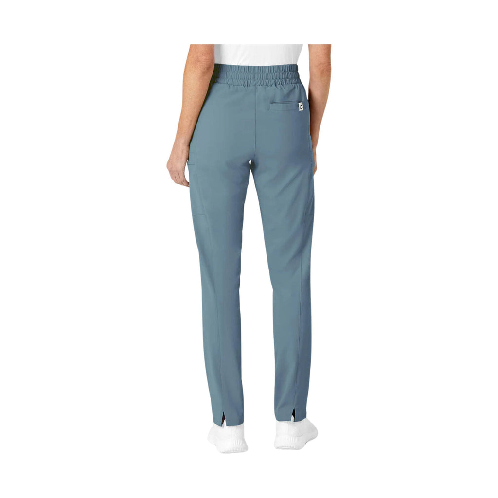 WonderWink Women's High Waist Slim Leg Scrub Pant - Elemental Blue - Lenny's Shoe & Apparel