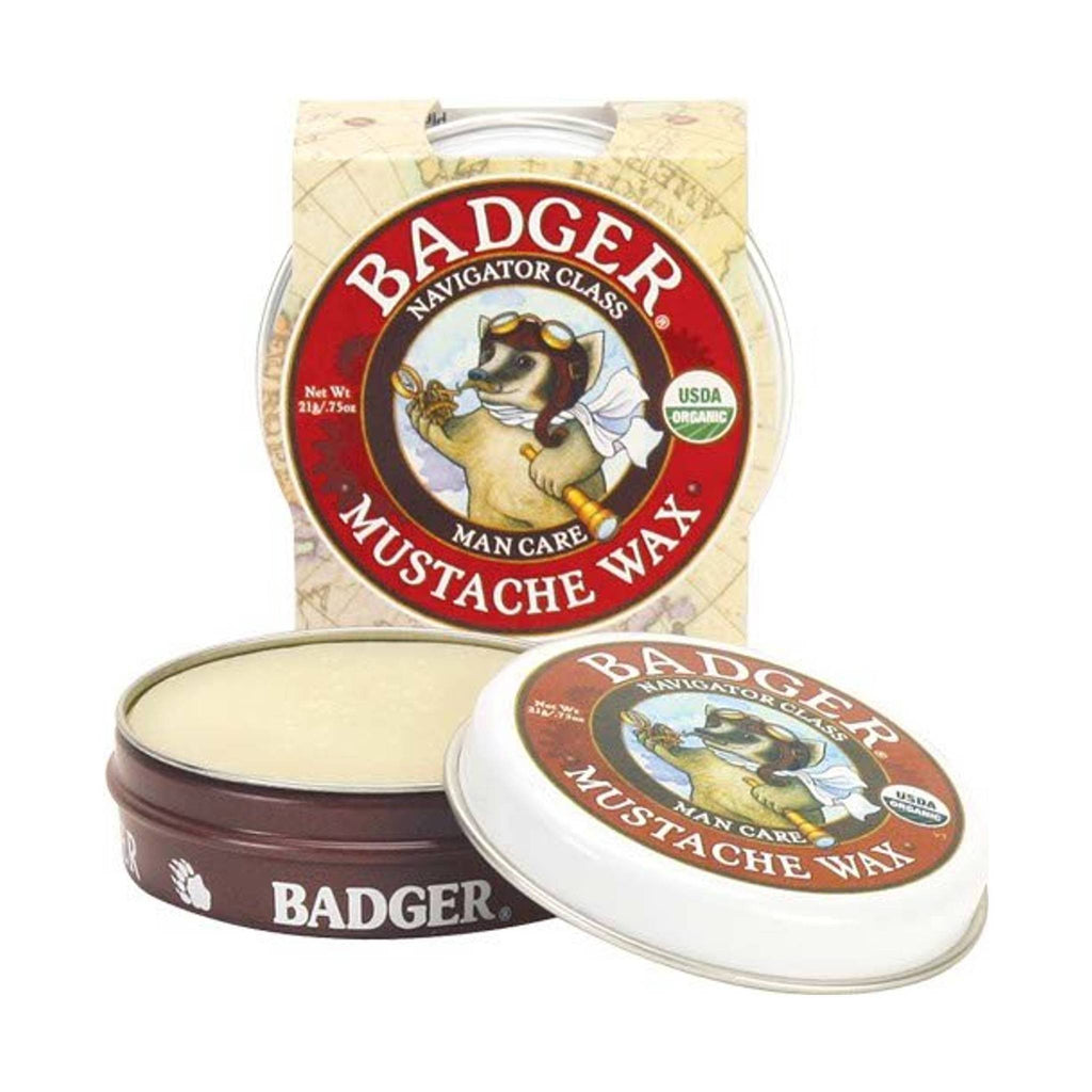 Badger Mustache Wax .75oz Tin - Navigator Class Man Care - Lenny's Shoe & Apparel