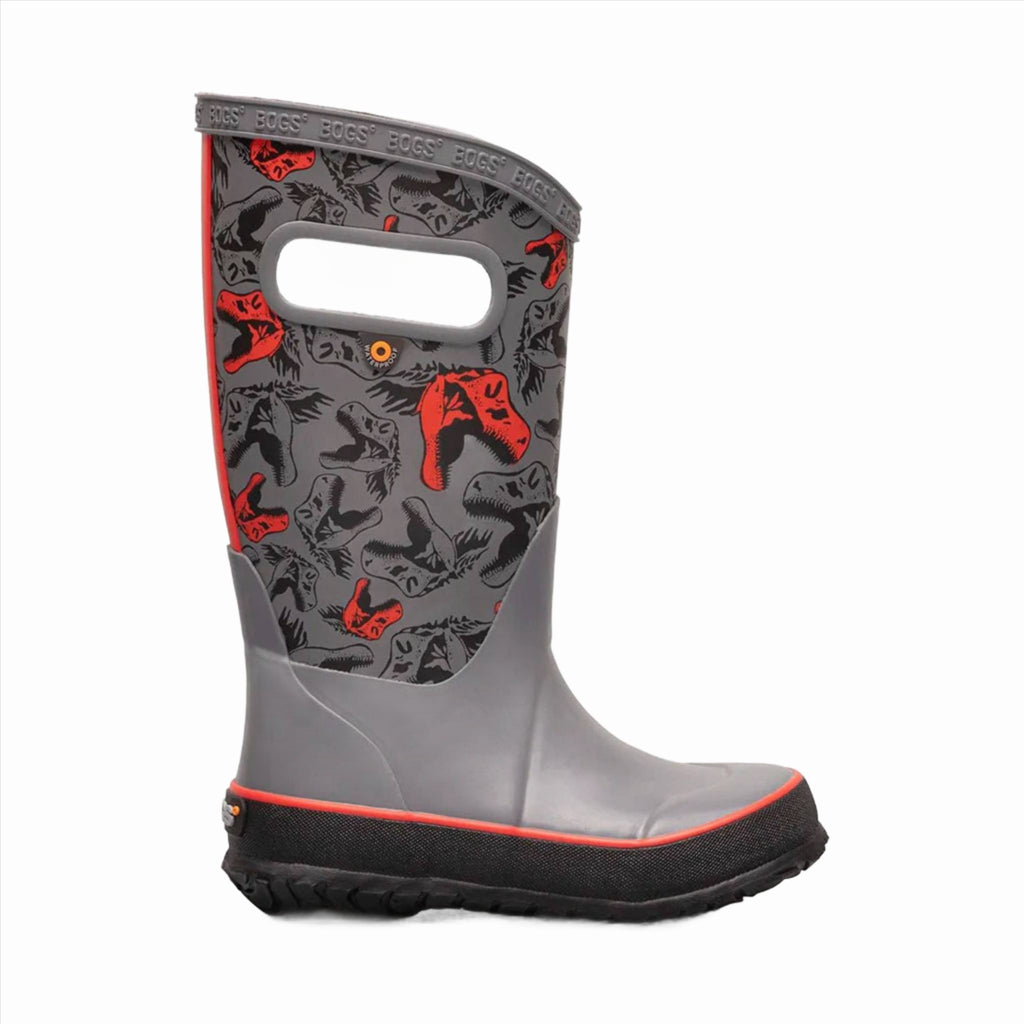 Bogs Kids' Cool Dino Rain Boot - Gray - Lenny's Shoe & Apparel