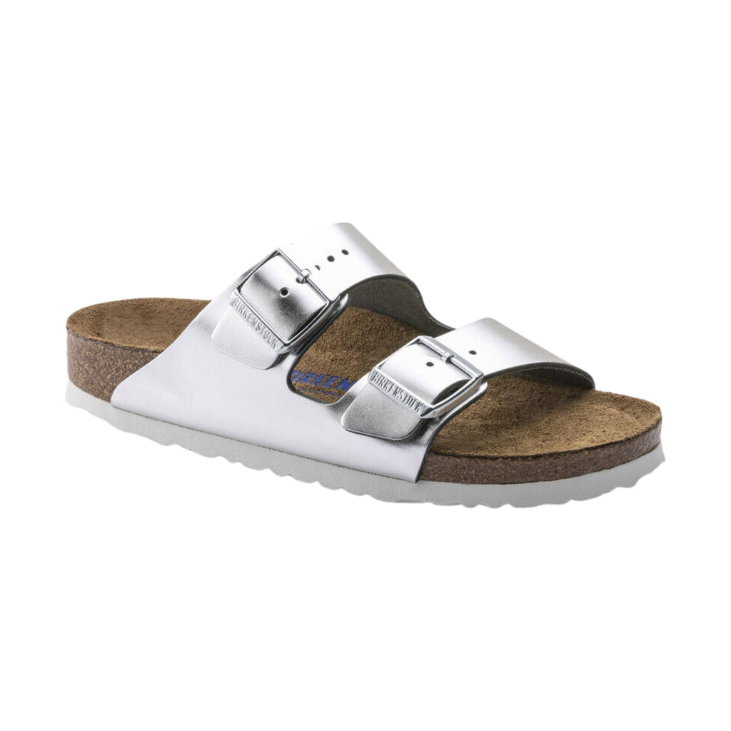 Brikenstock Arizona Soft Footbed Sandal - Metallic Silver - Lenny's Shoe & Apparel