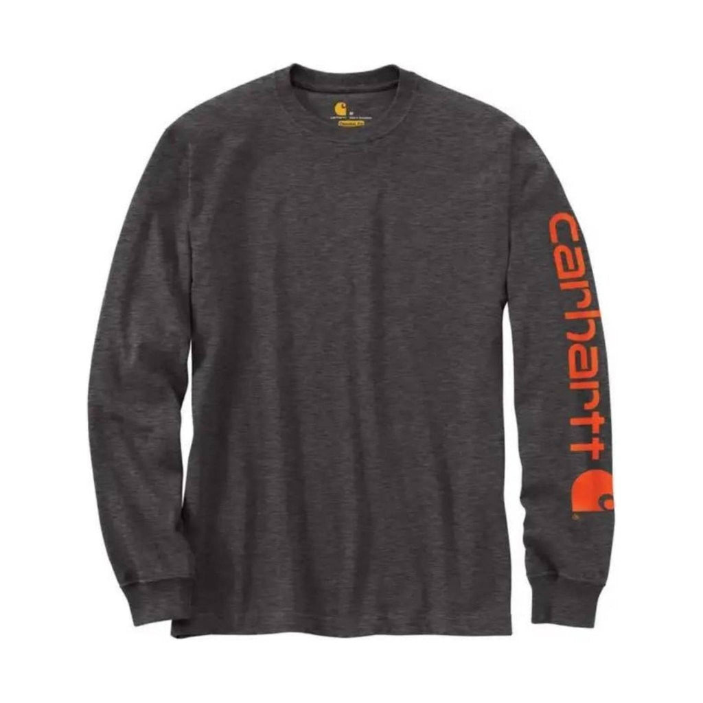 Carhartt Men's Long Sleeve Graphic Logo T-Shirt - Carbon Heather - Lenny's Shoe & Apparel