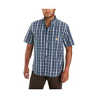 Carhartt Men's Loose Fit Midweight Short Sleeve Plaid Shirt - Navy - Lenny's Shoe & Apparel