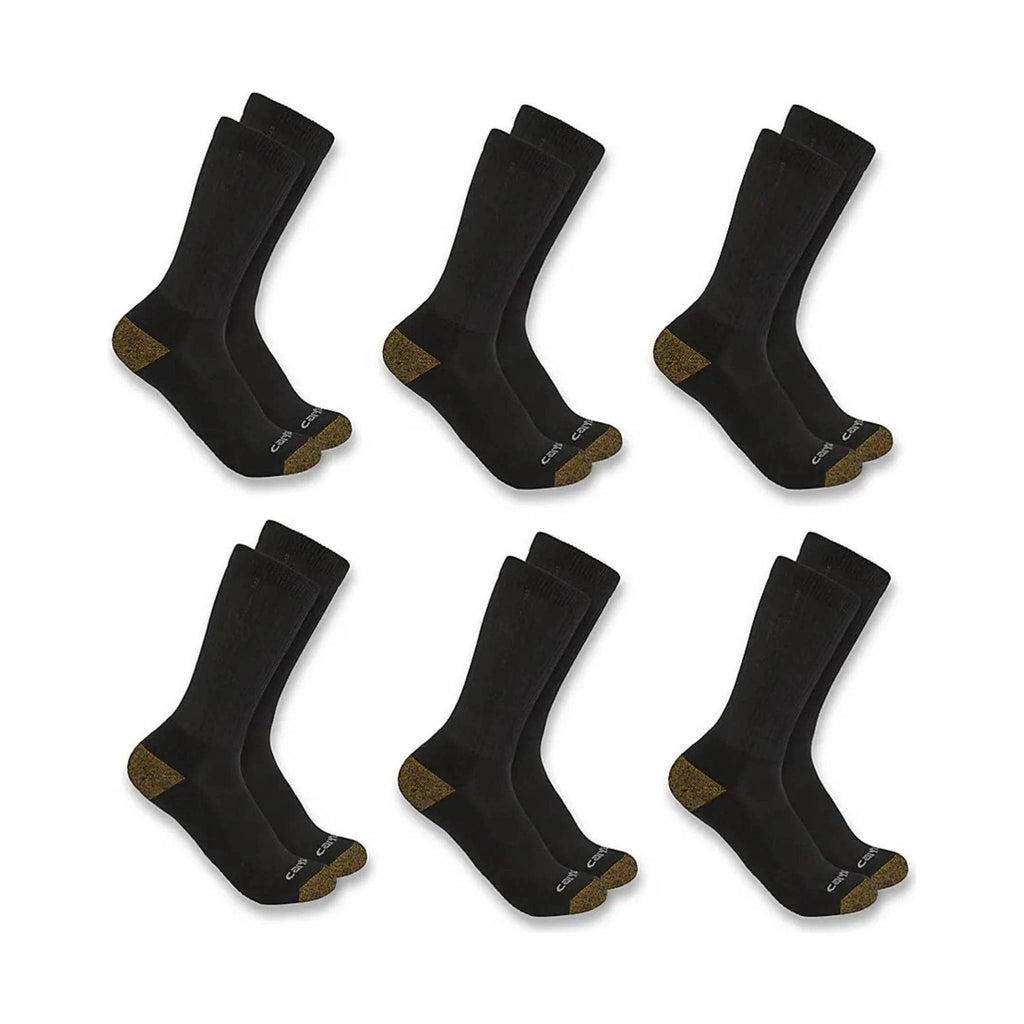 Carhartt Men's Midweight Crew Sock 6-Pack - Black - Lenny's Shoe & Apparel