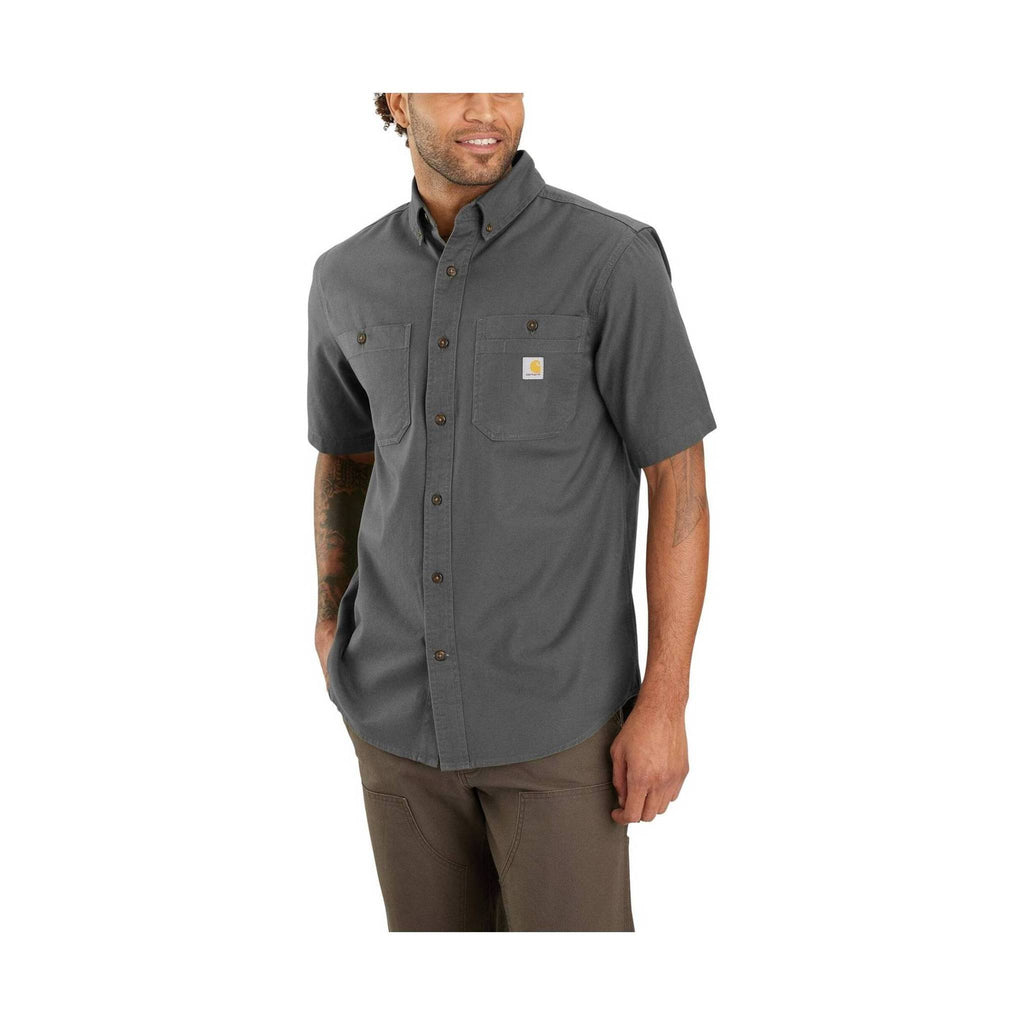 Carhartt Men's Rugged Flex Rigby Short Sleeve Work Shirt - Gravel - Lenny's Shoe & Apparel