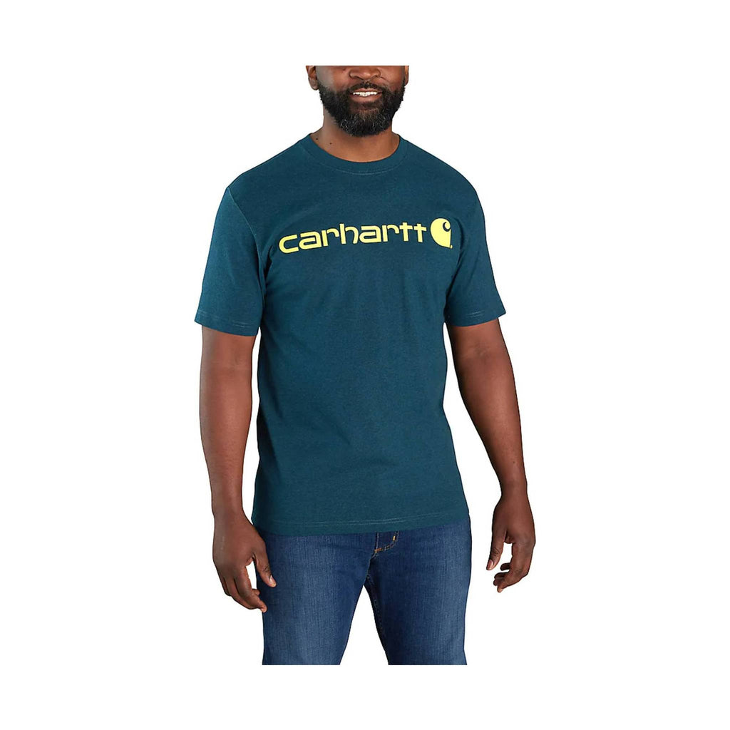 Carhartt Men's Short Sleeve Logo T-Shirt - Night Blue Heather - Lenny's Shoe & Apparel