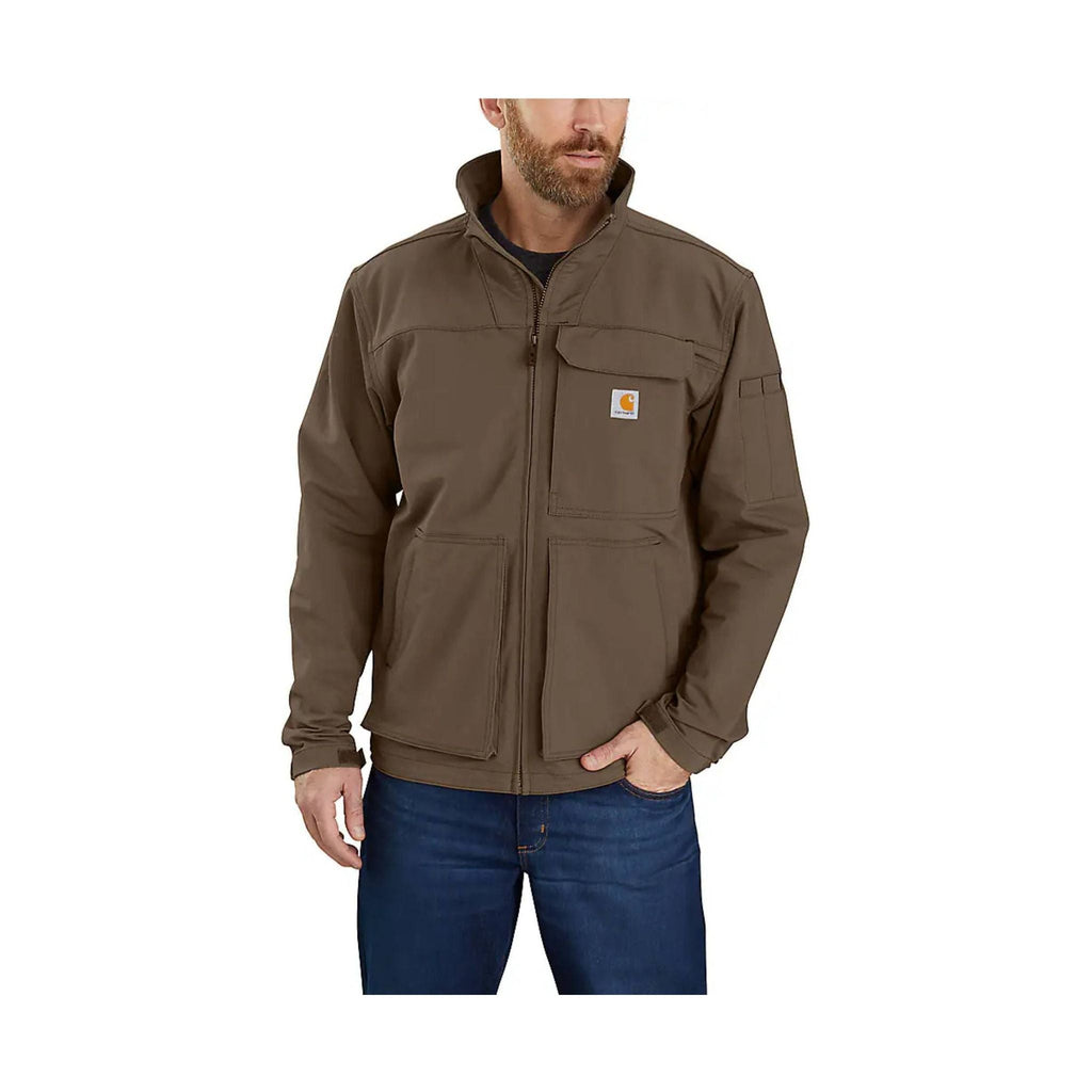 Carhartt Men's Super Dux Relaxed Fit Lightweight Mock Neck Jacket - Coffee - Lenny's Shoe & Apparel