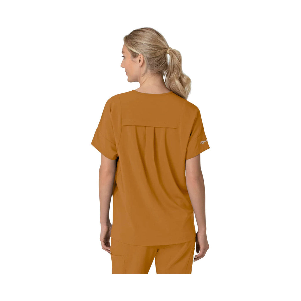 Carhartt Women's Force Cross Flex Oversized V Neck Scrub Top - Fox Brown - Lenny's Shoe & Apparel