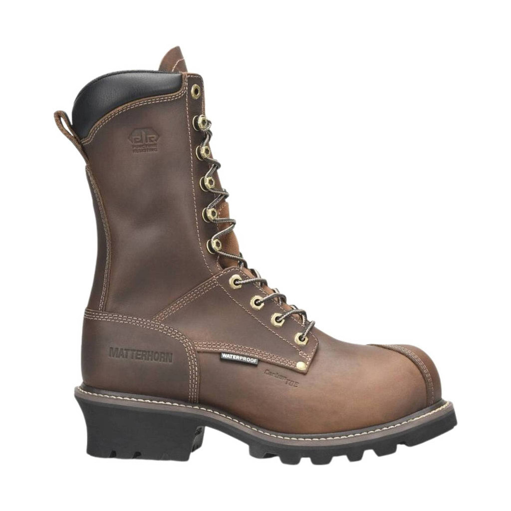 Carolina Men's Arc 10 Inch Logger Composite Toe Waterproof Work Boot - Dark Brown - Lenny's Shoe & Apparel