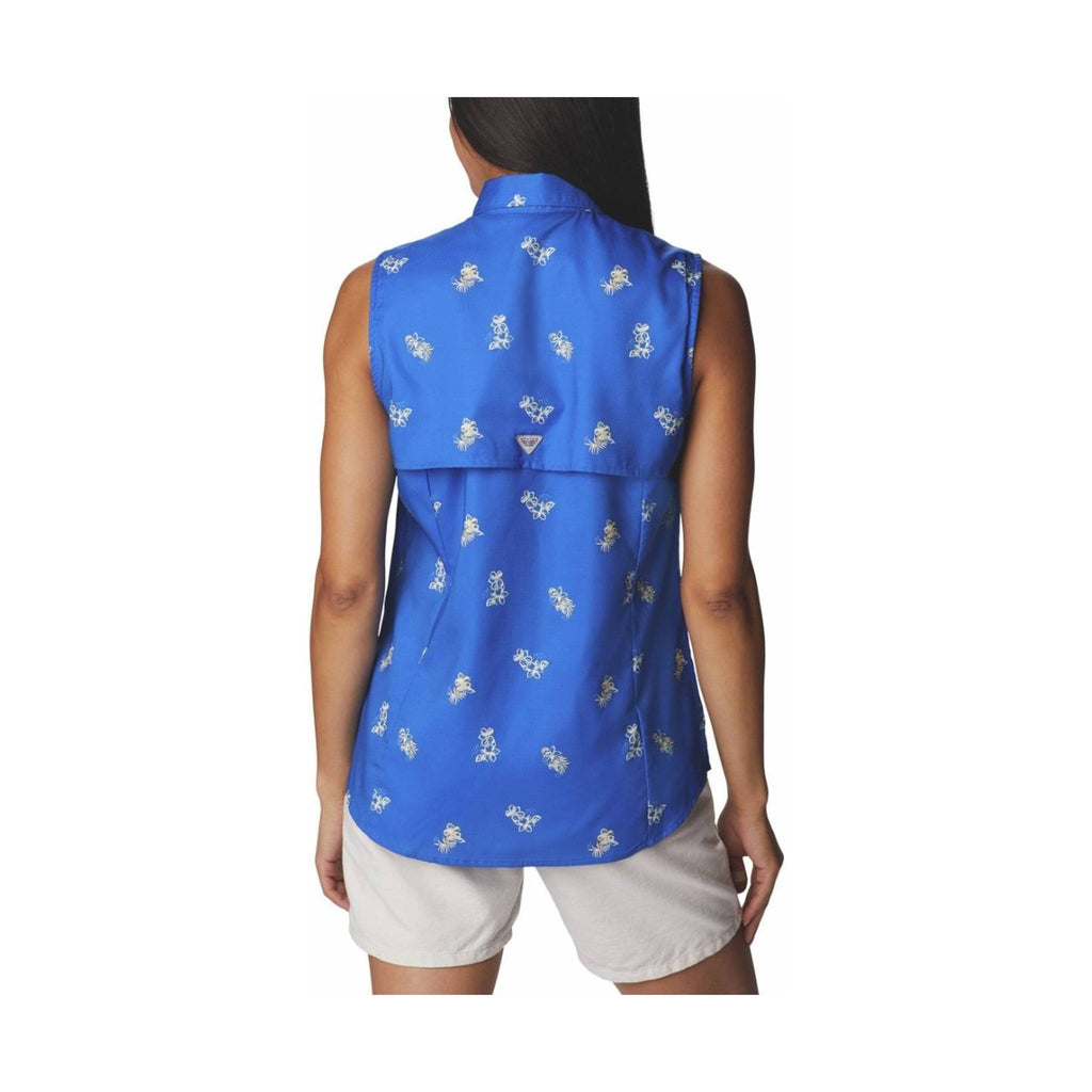 Columbia Women's Super Tamiami Sleeveless Shirt - Blue Macaw Bouquet Foray - Lenny's Shoe & Apparel