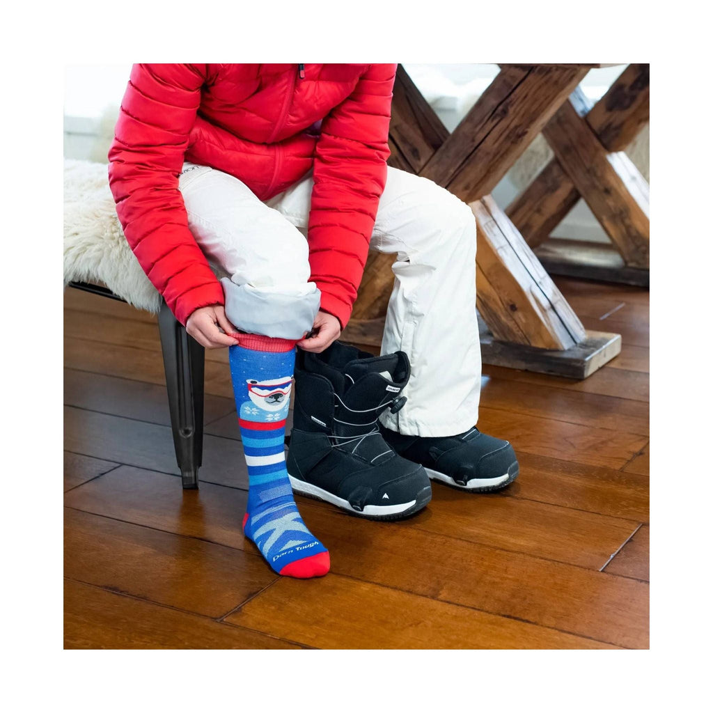 Darn Tough Vermont Kids' Polar Patroller Over The Calf Midweight Ski and Snowboard Sock - Marine - Lenny's Shoe & Apparel