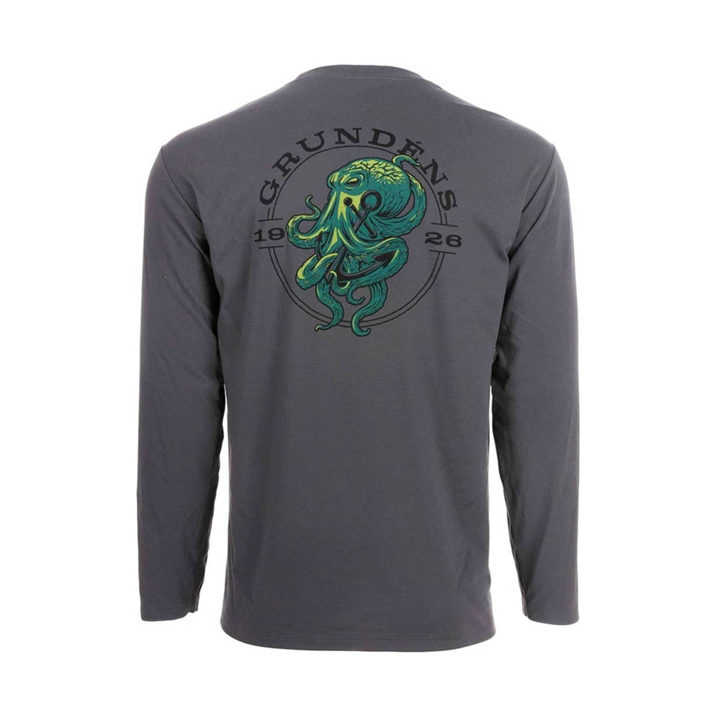 Grundens Men's Long Sleeve Tech Tee - Kraken Print - Lenny's Shoe & Apparel