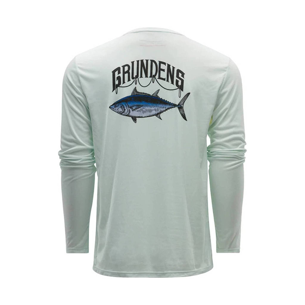 Grundens Men's Tuna Long Sleeve Tech Tee - Wan Blue - Lenny's Shoe & Apparel