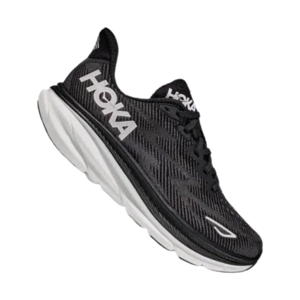 HOKA Women's Clifton 9 - Black/White - Lenny's Shoe & Apparel