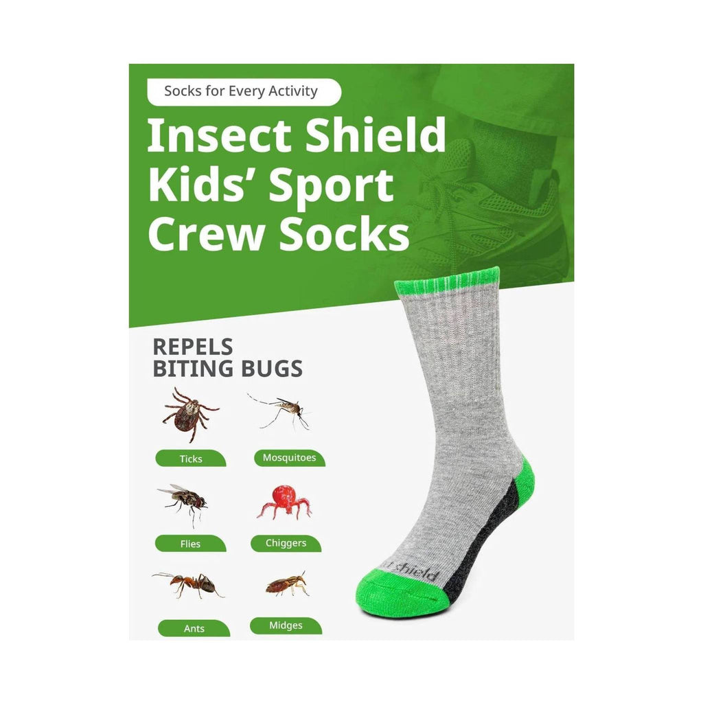 Insect Shield Kids' Sport Crew Socks - White - Lenny's Shoe & Apparel